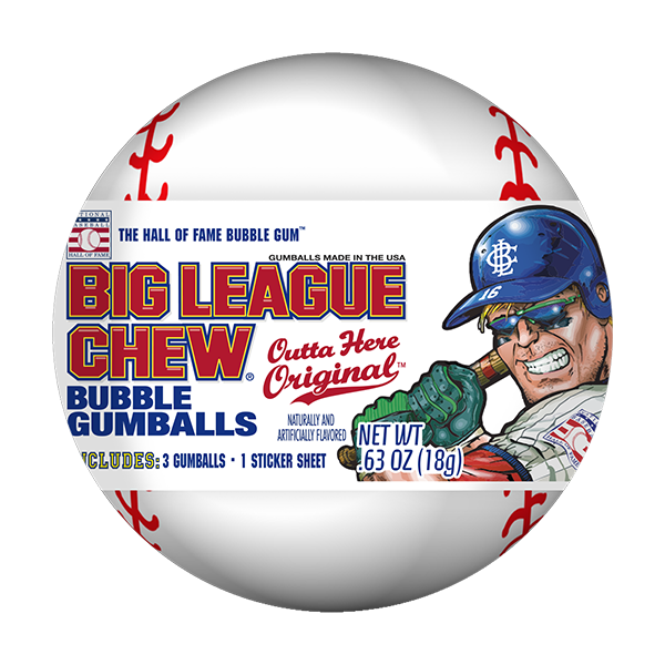 Big League Chew Baseball W/ Gumballs, Stickers & Tattoo » The Tin