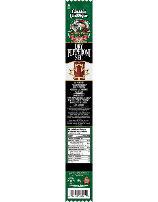 Country Prime Meats - Dry Pepperoni Stick 40g